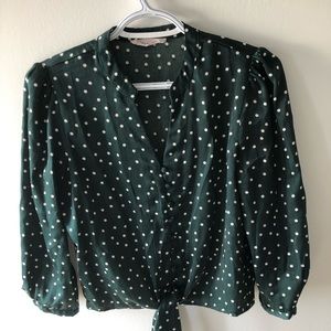 Dark green satin top